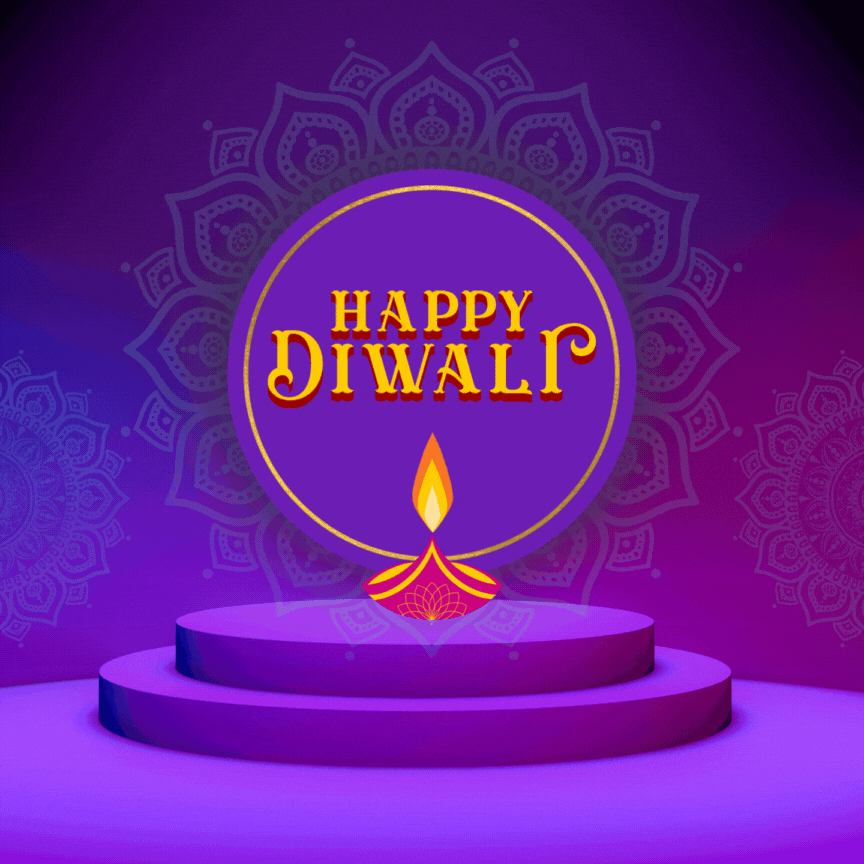 Gradient Festive Happy Diwali Animated Instagram Post